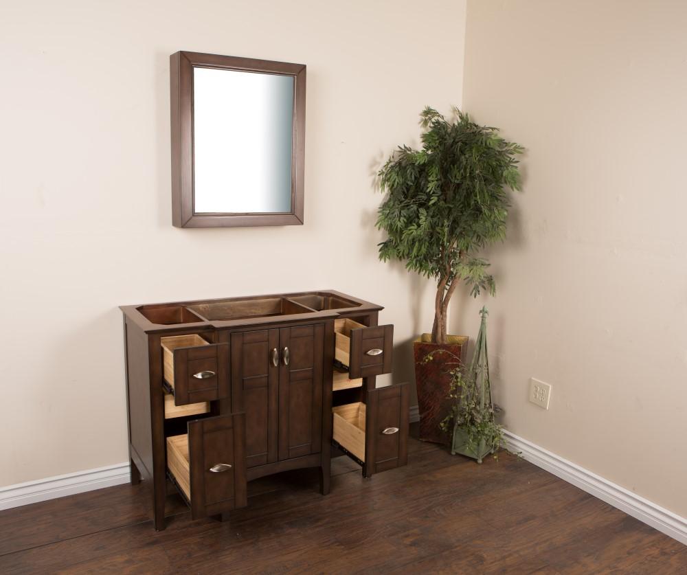 44" In Single Sink Vanity Wood Sable Walnut Cabinet Only - Luxe Bathroom Vanities