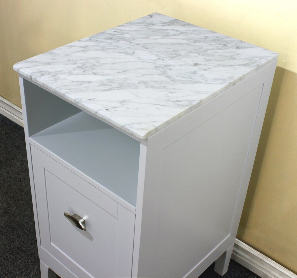 16" In Cabinet" In White With Marble Top" In White - Luxe Bathroom Vanities