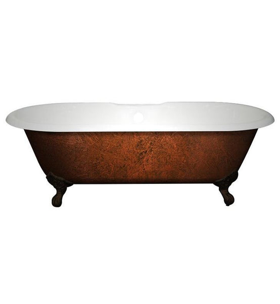 Cambridge Plumbing 70" X 30" Acrylic Double Ended Clawfoot Bathtub - Luxe Bathroom Vanities