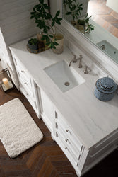 James Martin De Soto 60" Bright White Single Vanity with 3 CM Countertop - Luxe Bathroom Vanities