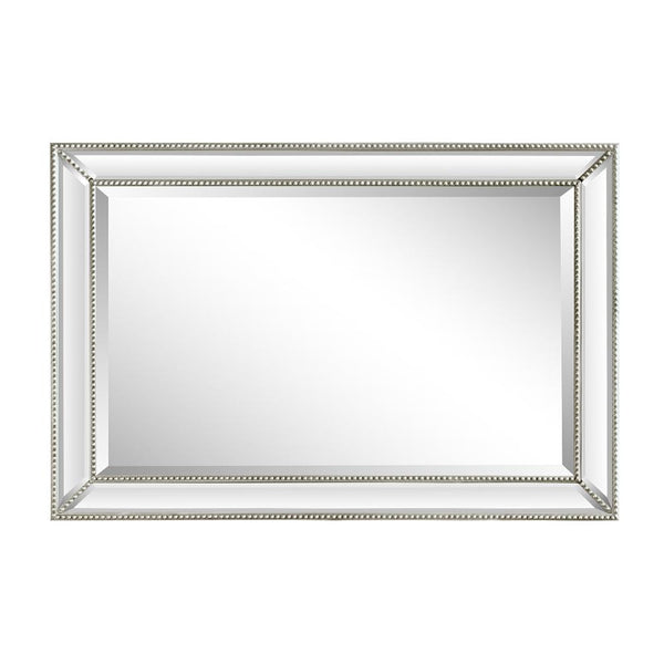 Bellaterra Home 24" Rectangle Silver Beaded Frame Mirror - Luxe Bathroom Vanities