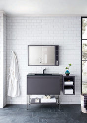 Milan 35.4" Square Cube Mirror - Luxe Bathroom Vanities