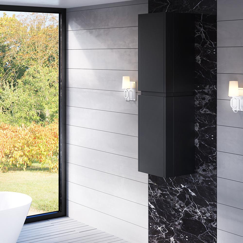 Bellaterra Home Wall Mount Linen Cabinet- Black - Luxe Bathroom Vanities