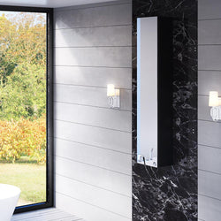 Bellaterra Home Mirrored Wall Mount Linen Cabinet- Black - Luxe Bathroom Vanities