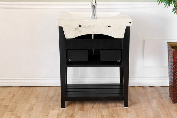 27.5" In Single Sink Vanity Wood Black - Luxe Bathroom Vanities