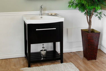 27.5" In Single Sink Vanity Wood Black - Luxe Bathroom Vanities