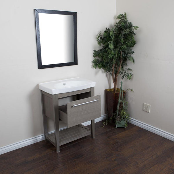 27.5" In Single Sink Vanity Wood Gray - Luxe Bathroom Vanities