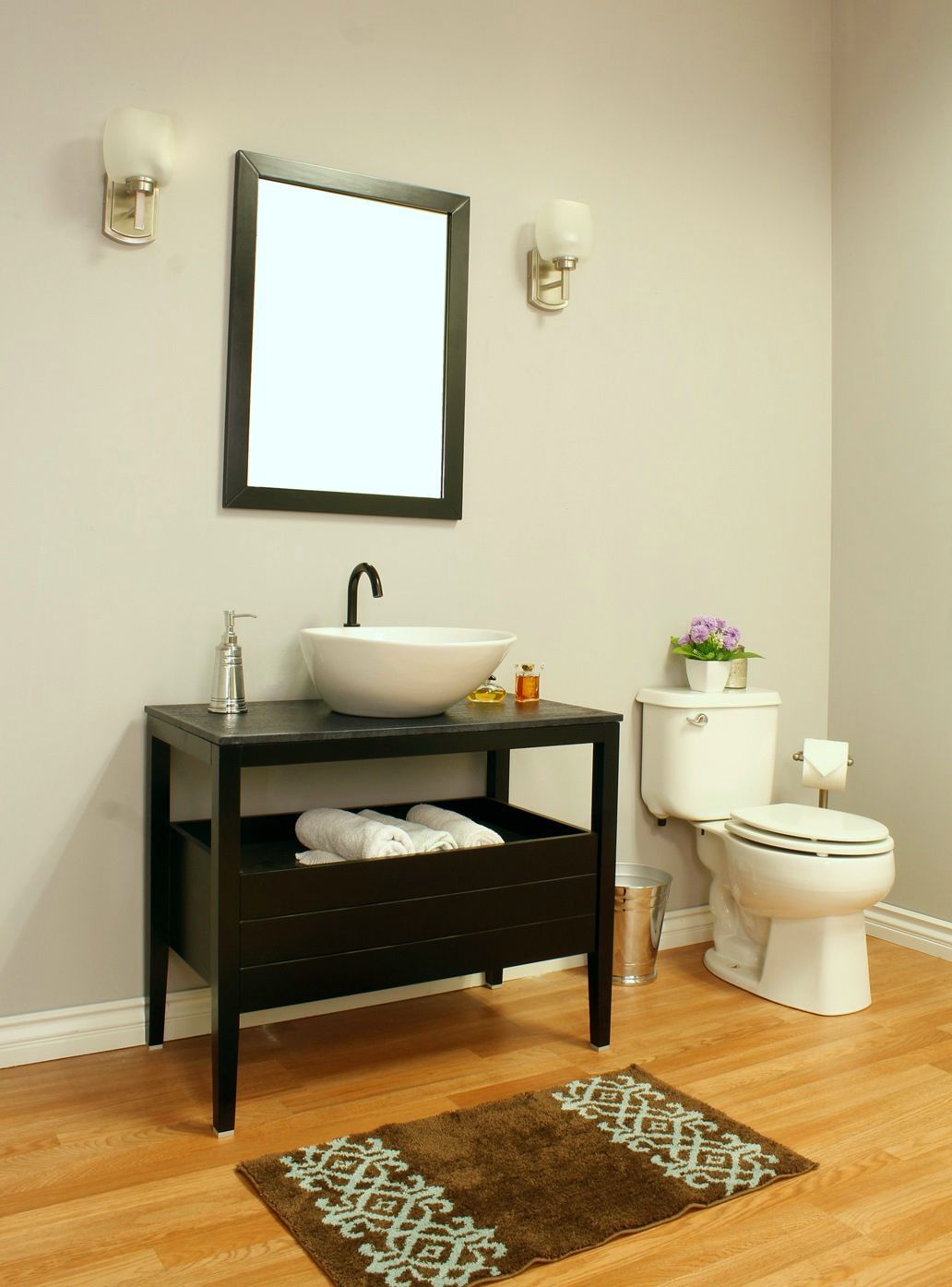 35.5" In Single Sink Vanity Wood Black - Luxe Bathroom Vanities