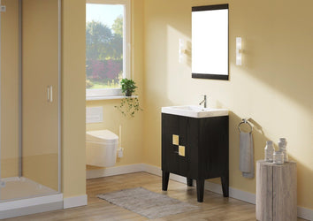 25" In Single Sink Vanity Wood Walnut - Luxe Bathroom Vanities