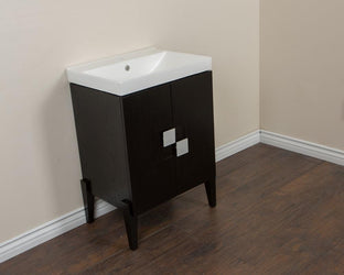 25" In Single Sink Vanity Wood Black - Luxe Bathroom Vanities