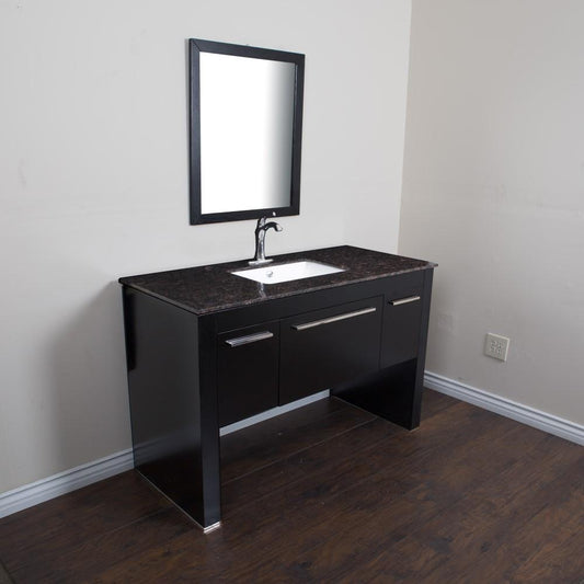 55.3" In Single Sink Vanity Black Tan Brown - Luxe Bathroom Vanities