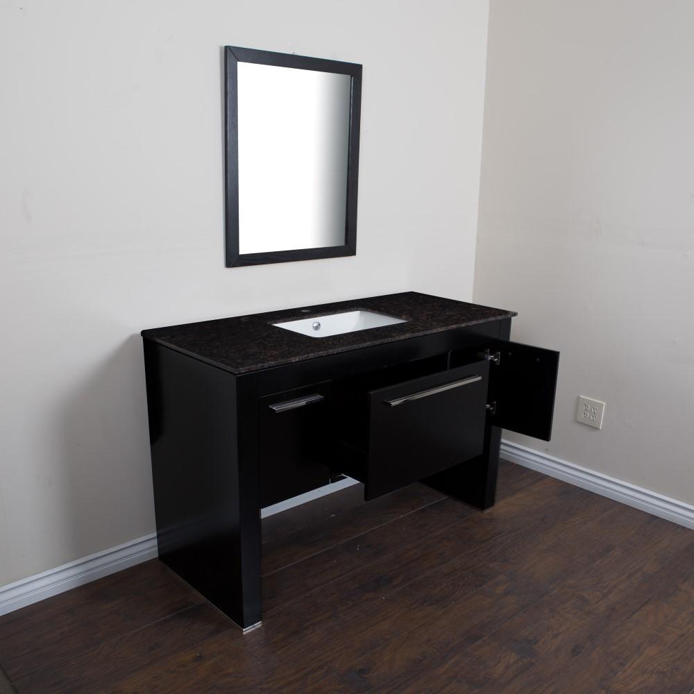 55.3" In Single Sink Vanity Black Tan Brown - Luxe Bathroom Vanities