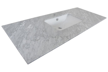 55.3" In Single Sink Vanity Gray White Marble - Luxe Bathroom Vanities