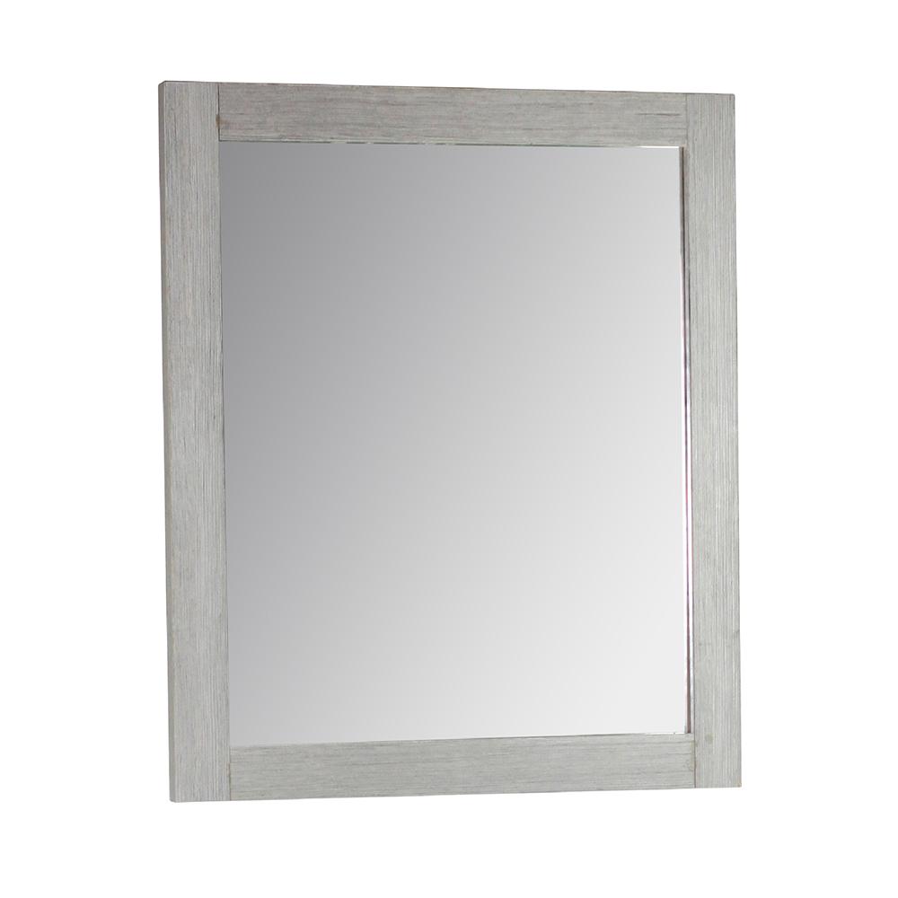 Bellaterra Home 24" Rectangle Wood Frame Mirror in Gray Pine Finish - Luxe Bathroom Vanities