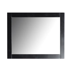 Bellaterra Home 30" Rectangle Wood Frame Mirror in Matte Black Finish - Luxe Bathroom Vanities