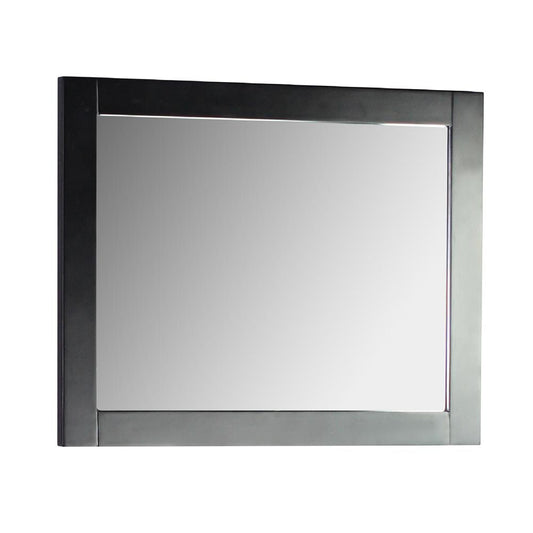 Bellaterra Home 30" Rectangle Wood Frame Mirror in Matte Black Finish - Luxe Bathroom Vanities