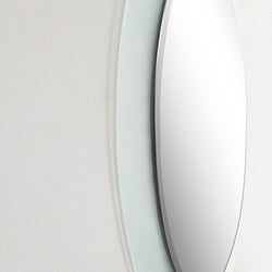 Bellaterra Home 23" Oval Frosted Frame Mirror - Luxe Bathroom Vanities