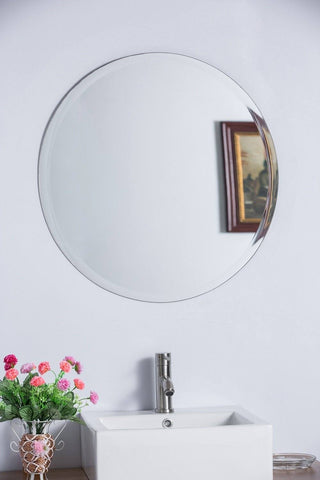 Bellaterra Home 22'' Round Frameless Mirror - Luxe Bathroom Vanities