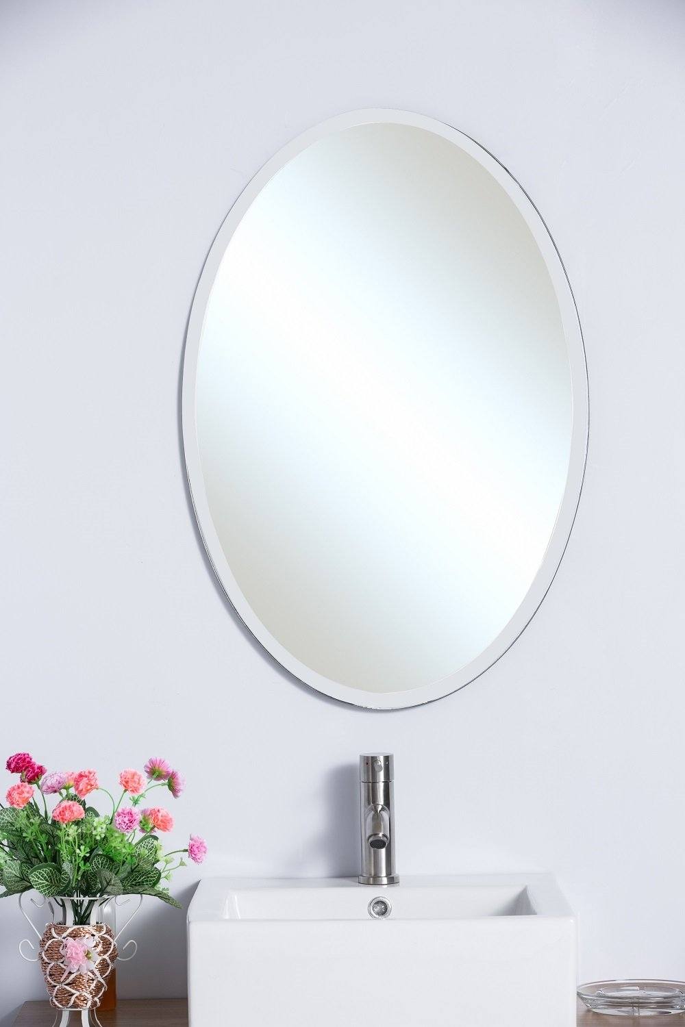 Bellaterra Home Oval Frameless Mirror - Luxe Bathroom Vanities