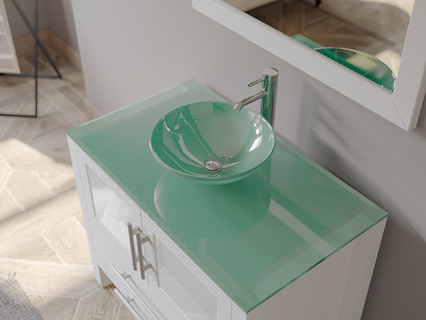 Cambridge Plumbing 8111 36" Solid Wood Single Sink Vanity Set - Luxe Bathroom Vanities