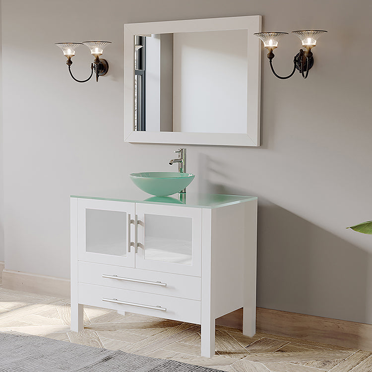 Cambridge Plumbing 8111 36" Solid Wood Single Sink Vanity Set - Luxe Bathroom Vanities