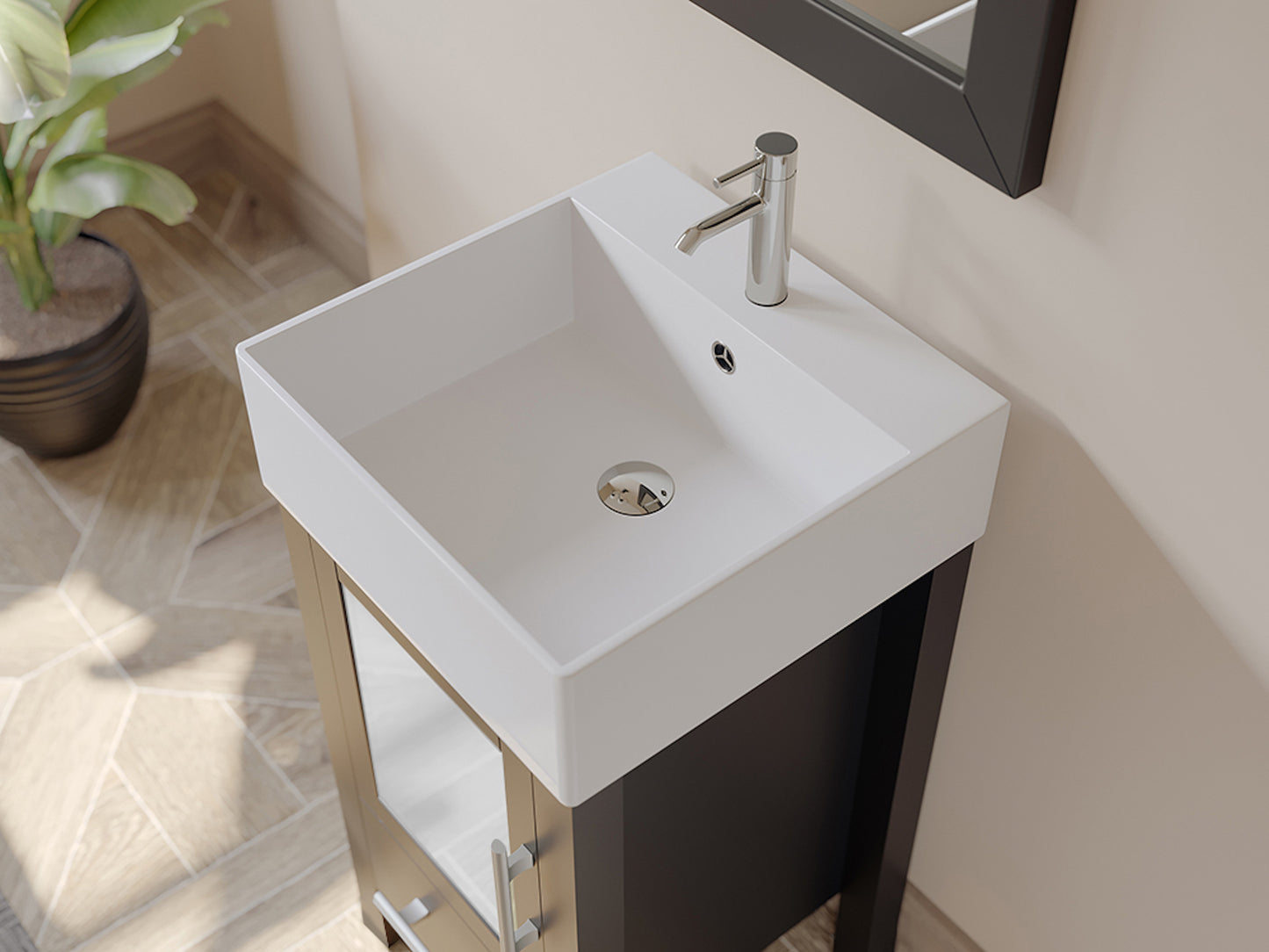 Cambridge Plumbing 8137 18" Solid Wood Single Sink Vanity Set - Luxe Bathroom Vanities