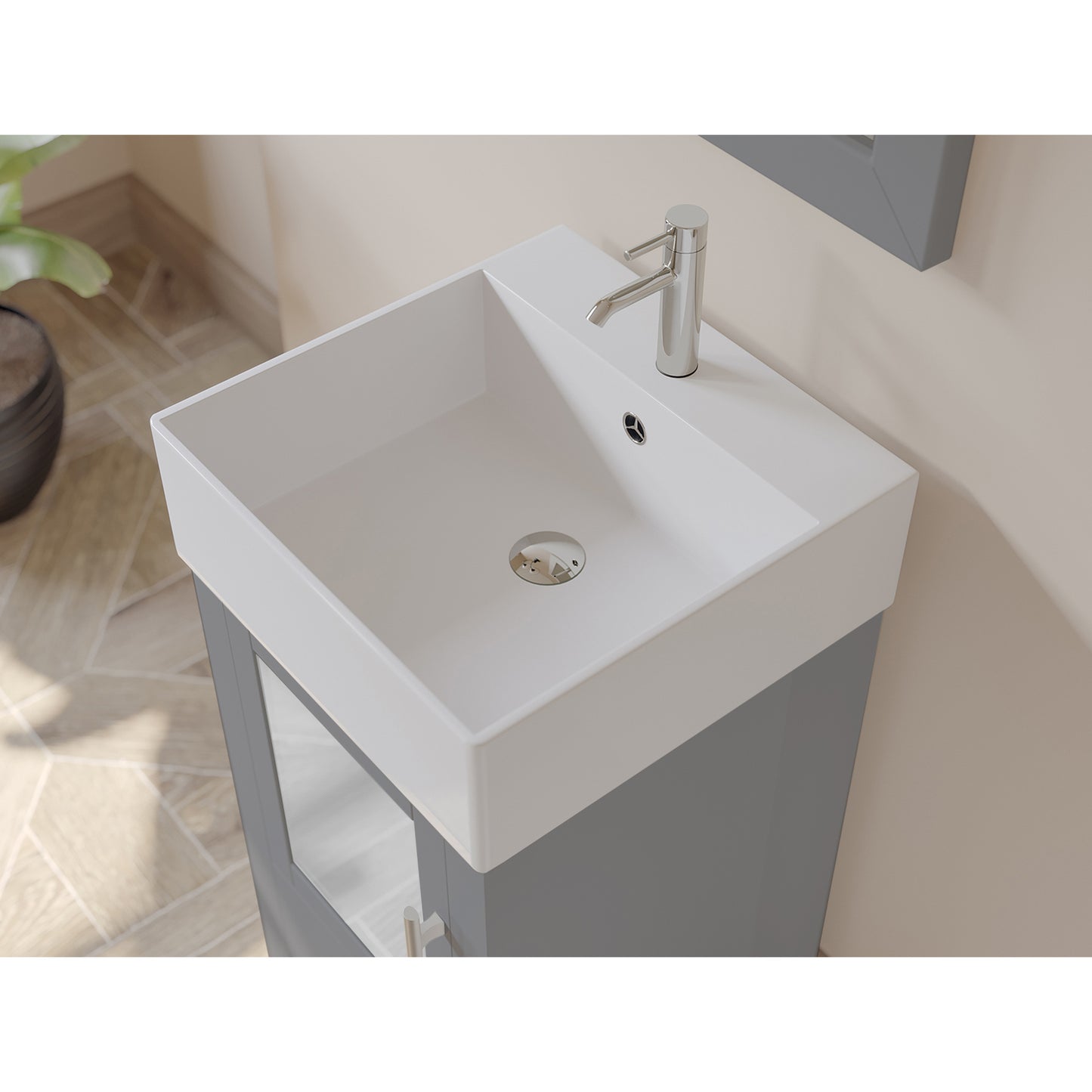 Cambridge Plumbing 8137 18" Solid Wood Single Sink Vanity Set - Luxe Bathroom Vanities