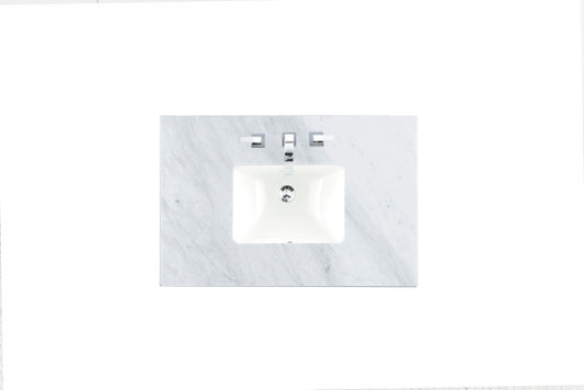 James Martin 36" Single 3 CM Top, Carrara White w/ Sink - Luxe Bathroom Vanities Luxury Bathroom Fixtures Bathroom Furniture