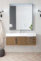 James Martin Mercer Island 48" Single Vanity with Glossy Composite Top - Luxe Bathroom Vanities