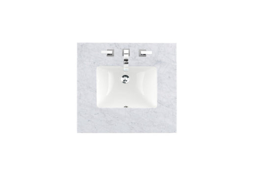 James Martin 26" Single 3 CM Top, Carrara White w/ Sink - Luxe Bathroom Vanities Luxury Bathroom Fixtures Bathroom Furniture