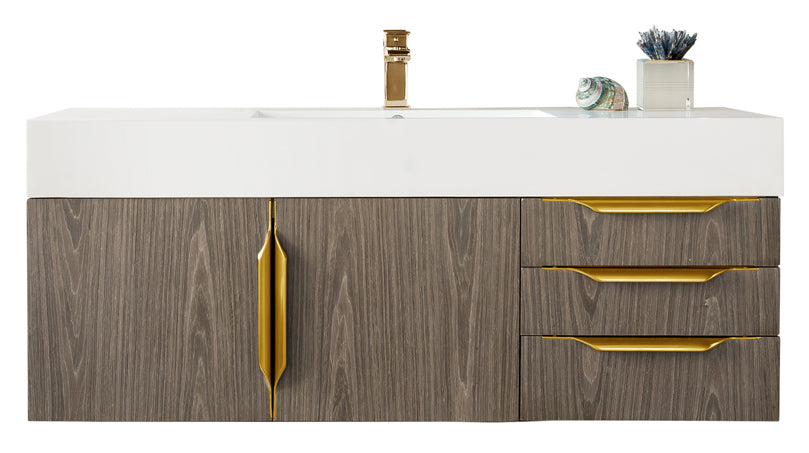 James Martin Mercer Island 48" Single Vanity with Glossy Composite Top - Luxe Bathroom Vanities