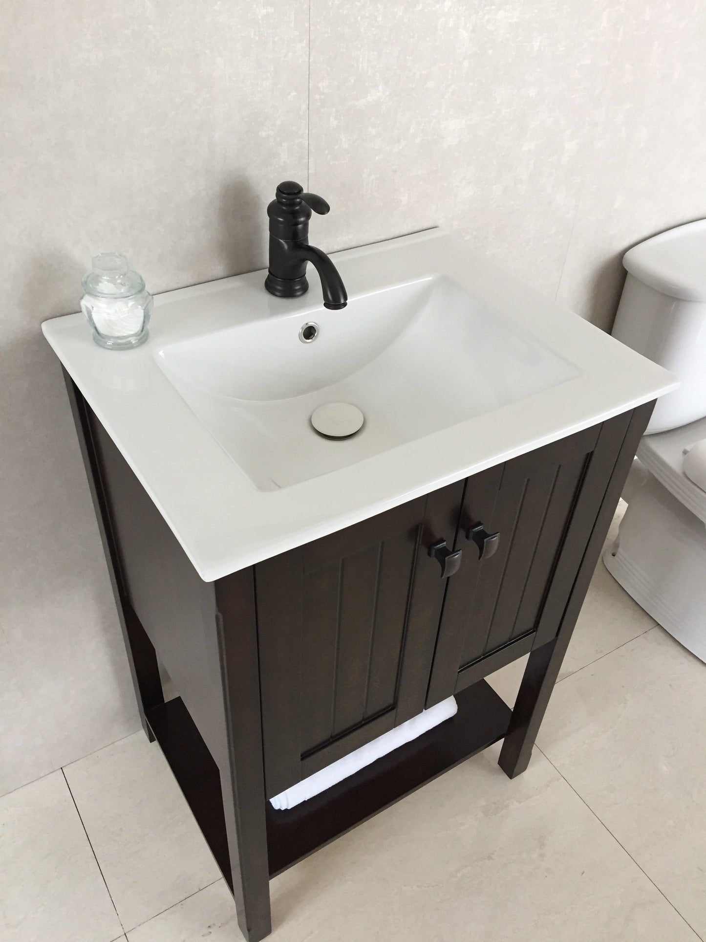 24" In Single Sink Vanity Manufactured Wood Sable Walnut - Luxe Bathroom Vanities