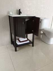 24" In Single Sink Vanity Manufactured Wood Sable Walnut - Luxe Bathroom Vanities