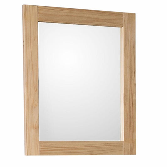 Bellaterra Home Rectangular frame mirror-solid fir-natural - Luxe Bathroom Vanities