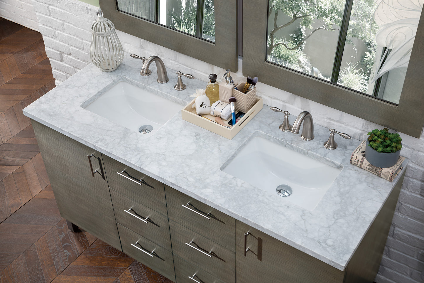 James Martin Metropolitan 60" Double Vanity with 3 CM Countertop - Luxe Bathroom Vanities