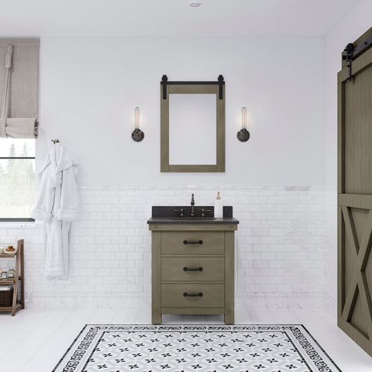 Water Creation Aberdeen 30" Inch Grizzle Grey Single Sink Bathroom Vanity With Counter Top - Luxe Bathroom Vanities