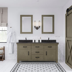 Water Creation Aberdeen 72" Inch Grizzle Grey Double Sink Bathroom Vanity with Counter Top - Luxe Bathroom Vanities