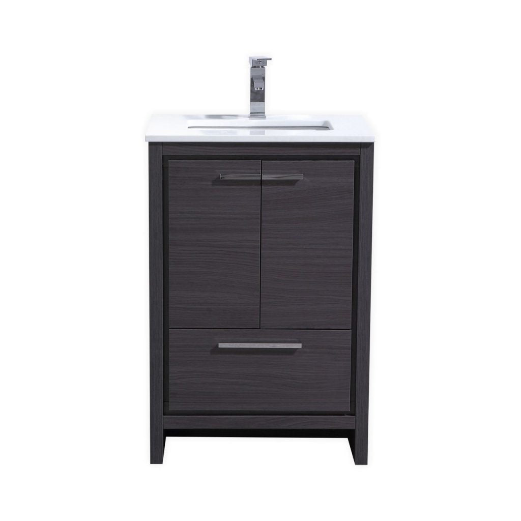 KubeBath Dolce 24? Modern Bathroom Vanity with White Quartz Counter-Top - Luxe Bathroom Vanities