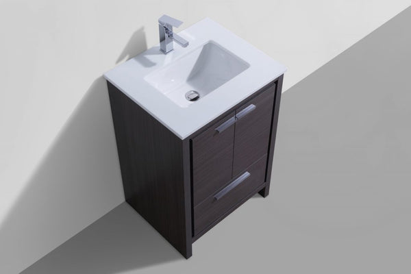 KubeBath Dolce 24? Modern Bathroom Vanity with White Quartz Counter-Top - Luxe Bathroom Vanities