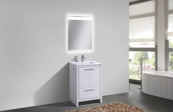 KubeBath Dolce 24? Modern Bathroom Vanity with White Quartz Counter-Top - Luxe Bathroom Vanities