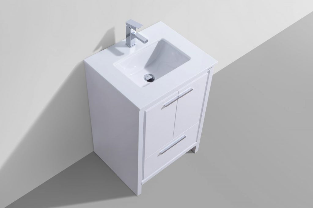 KubeBath Dolce 24? Modern Bathroom Vanity with White Quartz Counter-Top - Luxe Bathroom Vanities