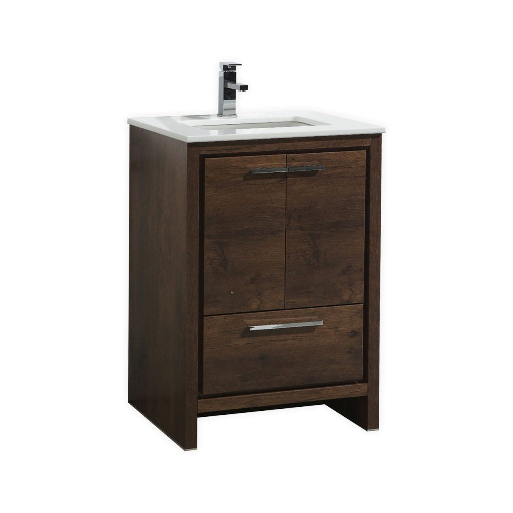 KubeBath Dolce 24? Modern Bathroom Vanity with White Quartz Counter-Top - Luxe Bathroom Vanities