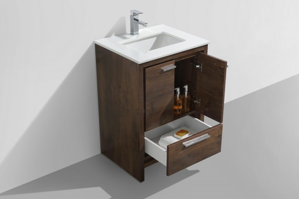 KubeBath Dolce 24? Modern Bathroom Vanity with White Quartz Counter-Top - Luxe Bathroom Vanities