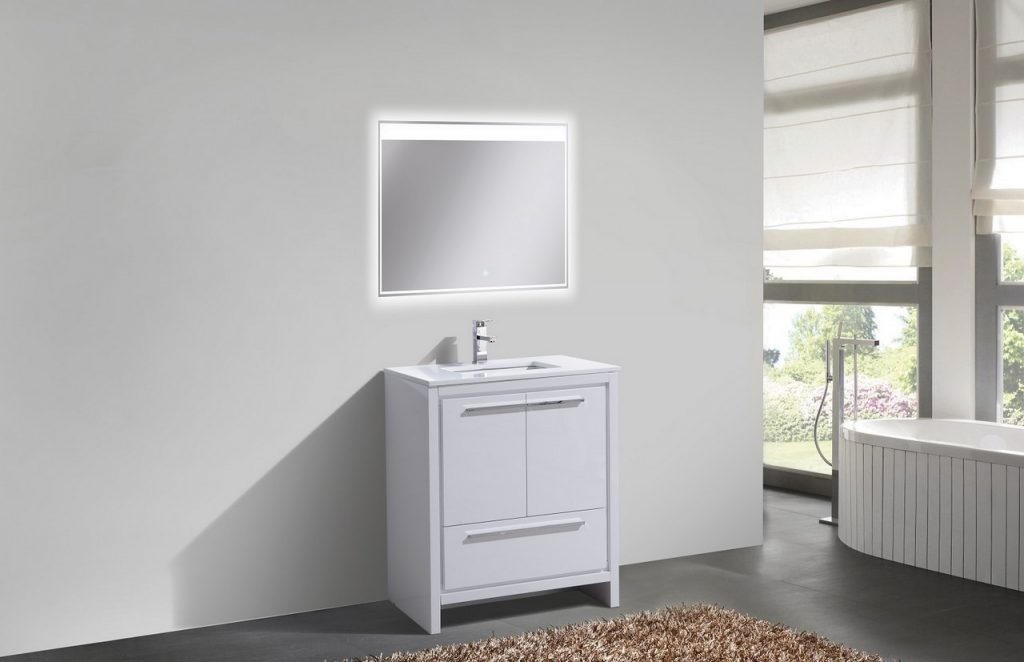 KubeBath Dolce 30? Modern Bathroom Vanity with White Quartz Counter-Top - Luxe Bathroom Vanities