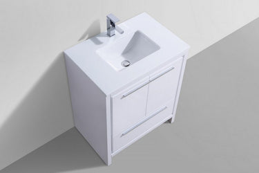 KubeBath Dolce 30? Modern Bathroom Vanity with White Quartz Counter-Top - Luxe Bathroom Vanities