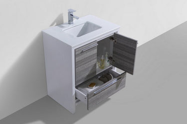 KubeBath Dolce 30? Modern Bathroom Vanity with White Quartz Counter-Top - Luxe Bathroom Vanities