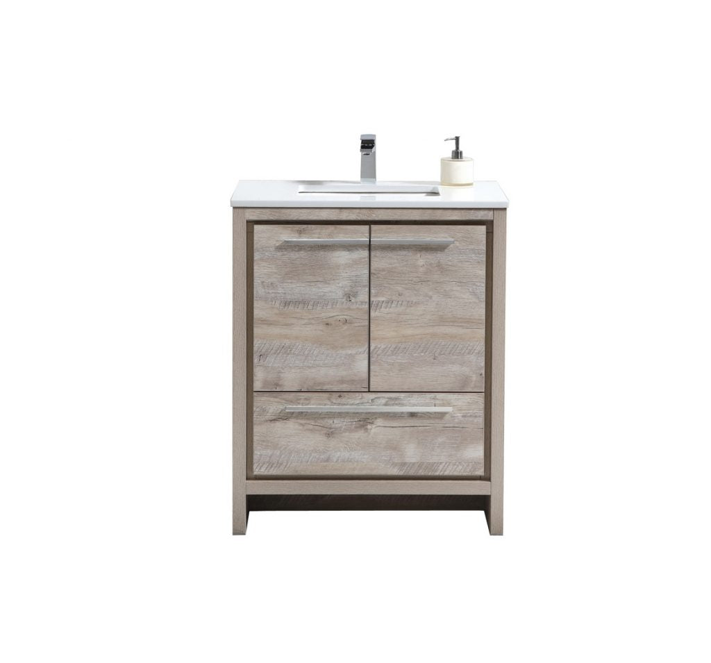 KubeBath Dolce 30? Modern Bathroom Vanity with White Quartz Counter-Top - Luxe Bathroom Vanities