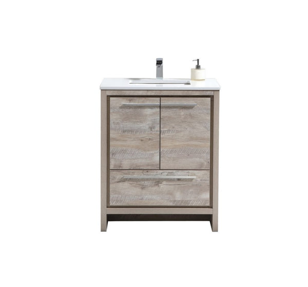 KubeBath Dolce 30? Modern Bathroom Vanity with White Quartz Counter-Top - Luxe Bathroom Vanities