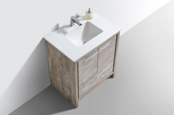 KubeBath Dolce 30? Modern Bathroom Vanity with White Quartz Counter-Top - Luxe Bathroom Vanities