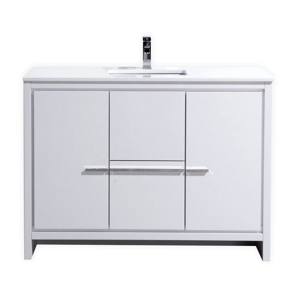 KubeBath Dolce 48? Modern Bathroom Vanity with White Quartz Counter-Top - Luxe Bathroom Vanities